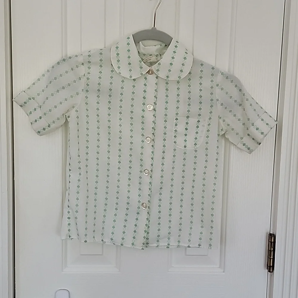 VINTAGE GIRL SCOUTS JUMPER DRESS SHIRT GREEN SIZE 7 8 GIRLS